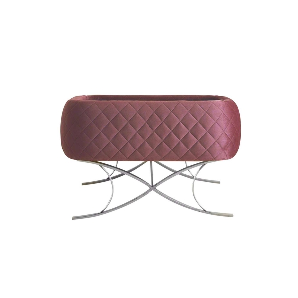 JABARI Babywiege Cornella mit Fuß - Mauve/Silber