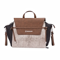 Gesslein Wickeltasche N°4 - schwarz/tabak/schlangenoptik