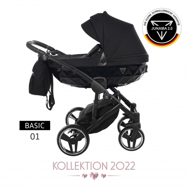 JUNAMA Kombi Kinderwagen DIAMOND 01 2.0 - schwarz