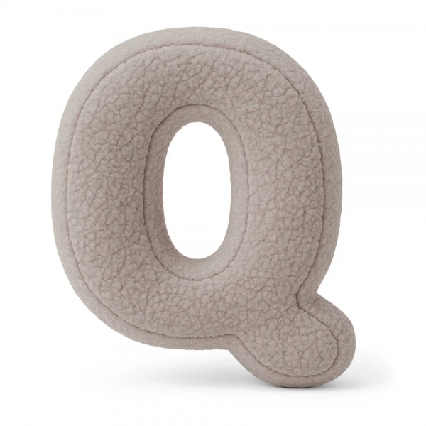 MeowBaby Buchstaben-Kissen Bearly Q - taupe