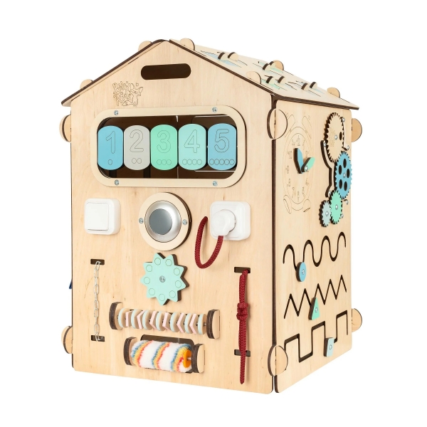 BusyKids BusyBoard - das sensorische Montessori Spielhaus - Natura Mint