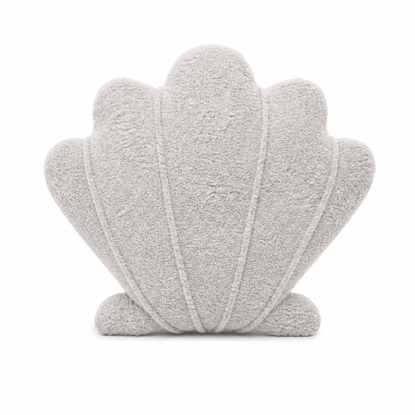 MeowBaby Deko-Kissen Muschel - Soft Bouclé Edition - ecru