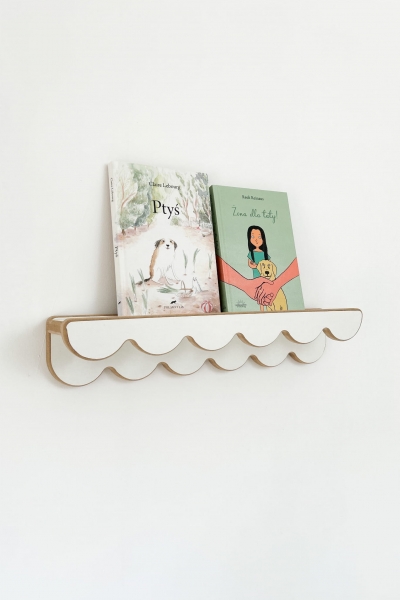 BabyWood Montessori Hängeregal WAVE - Weiß