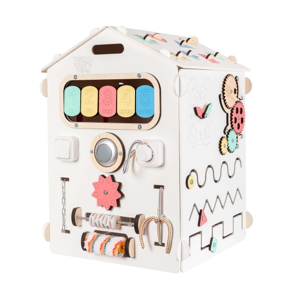 BusyKids BusyBoard - das sensorische Montessori Spielhaus - Weiß