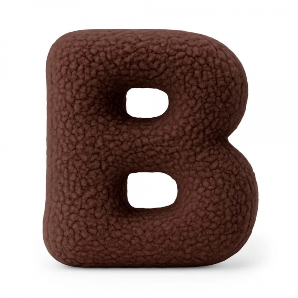 MeowBaby Buchstaben-Kissen Bearly B - chocolate