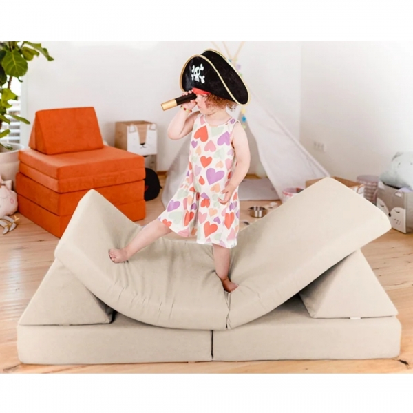 LINODINO Spielsofa Chenille Abenteuerplatz - Morgentau Beige