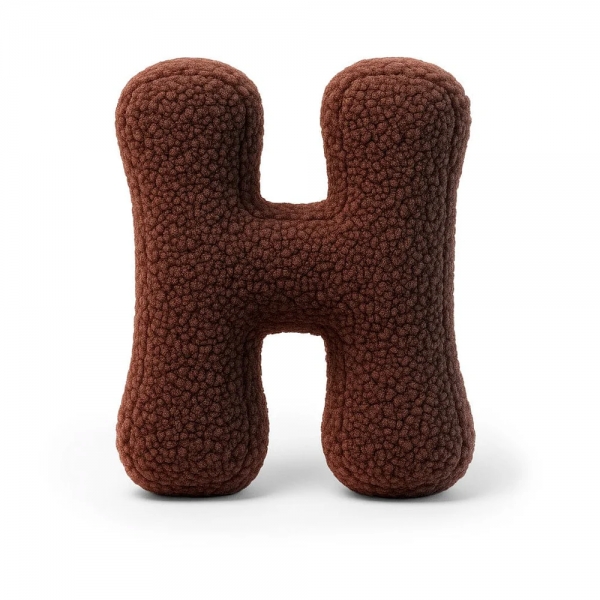 MeowBaby Buchstaben-Kissen Bearly H - chocolate